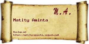 Matity Aminta névjegykártya